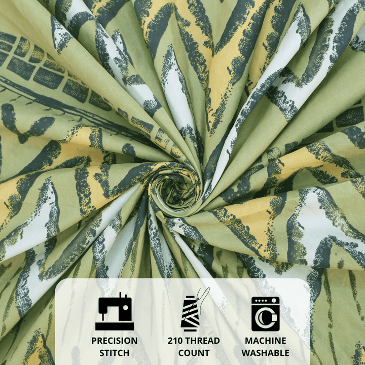 Cotton blend bedsheet fabric with folded close-up