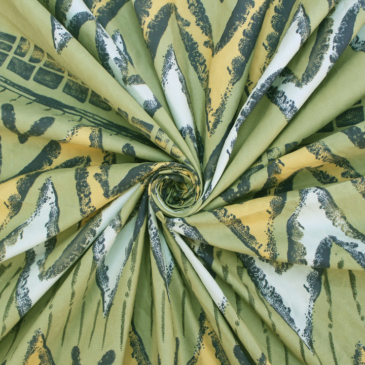 Abstract printed cotton blend bedsheet