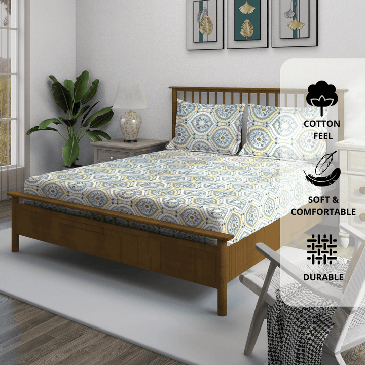 double bedsheet with matching pillow covers