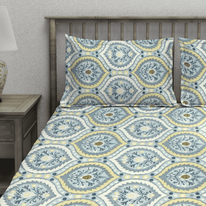 Cotton blend double bedsheet with matching pillow covers