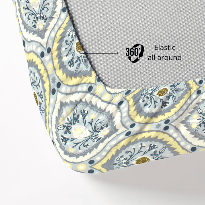 Patterned fabric with elastic all around 