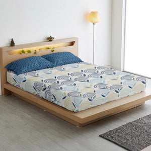 Soft Cotton Print 300 TC Fitted Bedsheet In Multicolor At Best Prices