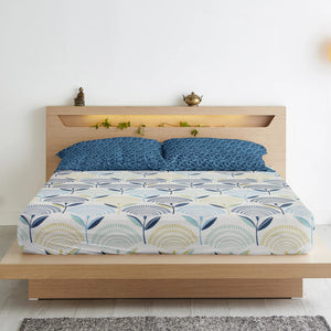 Soft Cotton Print 300 TC Fitted Bedsheet In Multicolor At Best Prices