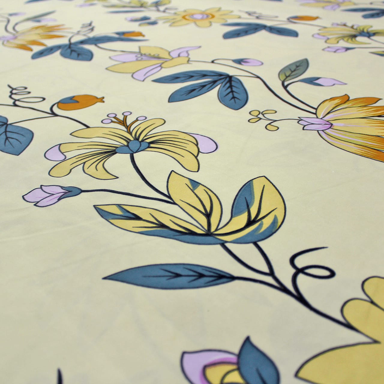 Soft Cotton Print 300 TC Fitted Bedsheet In Multicolor At Best Prices