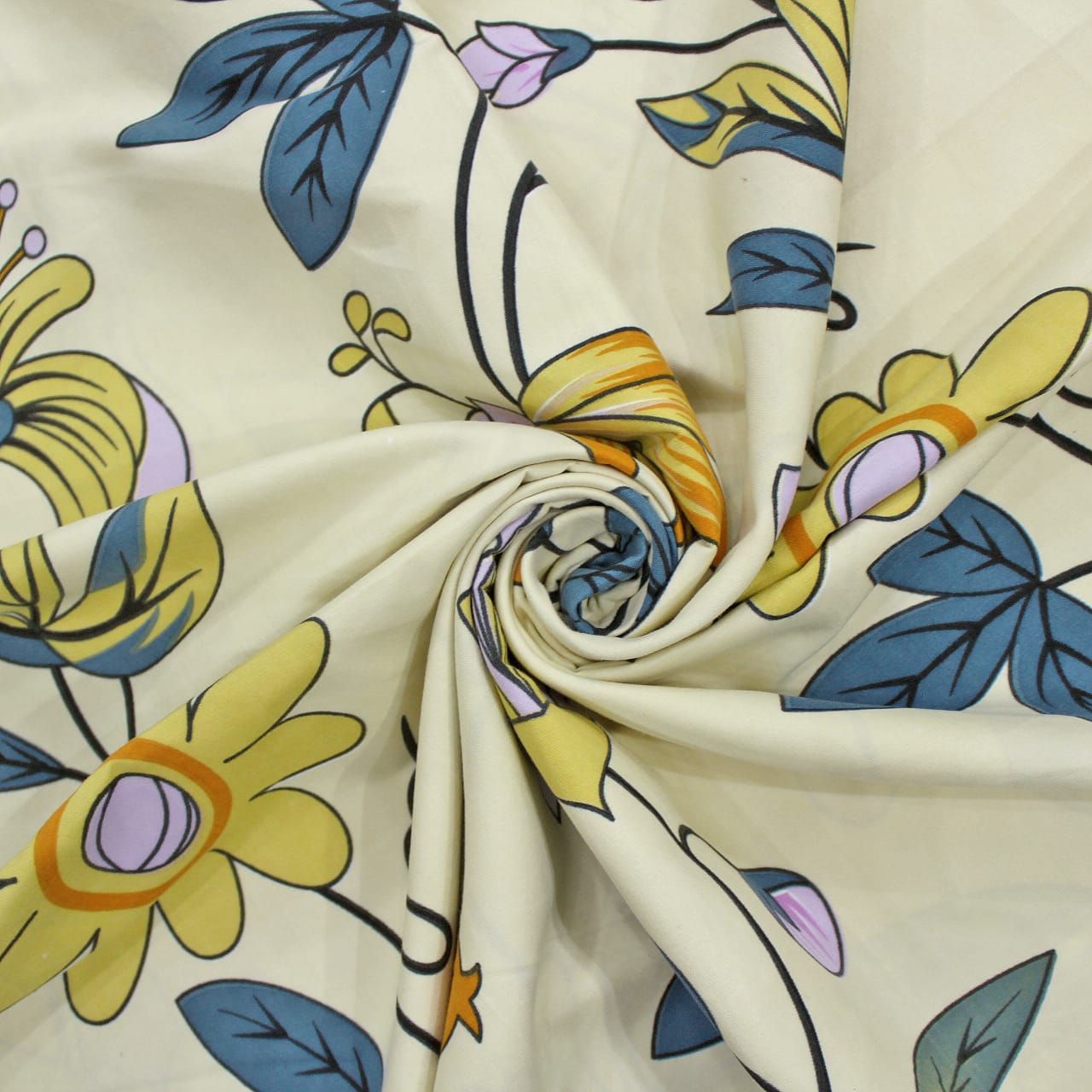 Floral Cotton Flat Bedsheet(300 TC) -Multicolor online in India