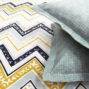 Geometrical Cotton Flat Bedsheet(300 TC) -Multicolor online in India