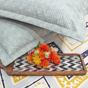 Geometrical Cotton Fitted Bedsheet(300 TC) -Multicolor online in India