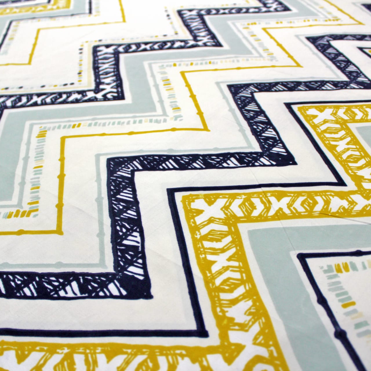 Geometrical Cotton Flat Bedsheet(300 TC) -Multicolor online in India