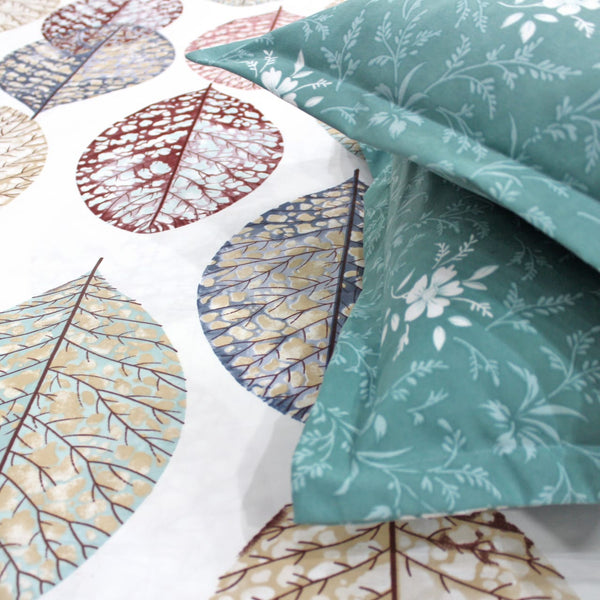 Floral Cotton Fitted Bedsheet(300 TC) -Multicolor online in India