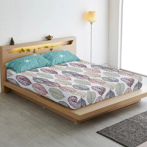 Floral Cotton Fitted Bedsheet(300 TC) -Multicolor online in India