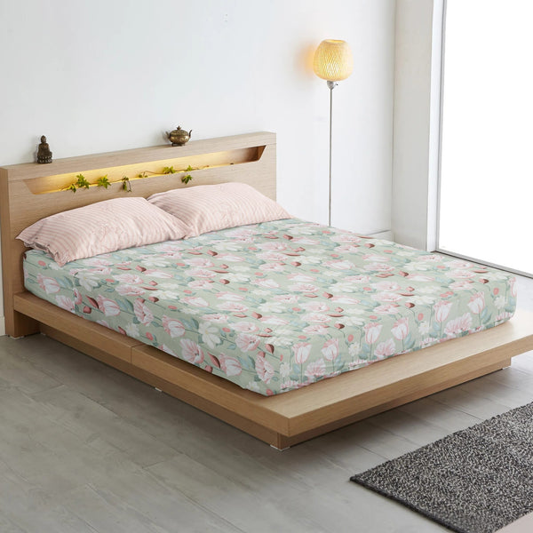Floral Cotton Flat Bedsheet(300 TC) -Multicolor online in India