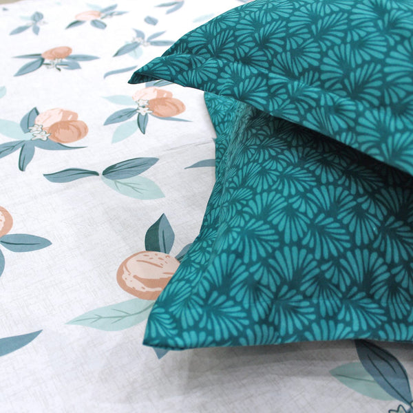 Floral Cotton Fitted Bedsheet(300 TC) -Multicolor online in India