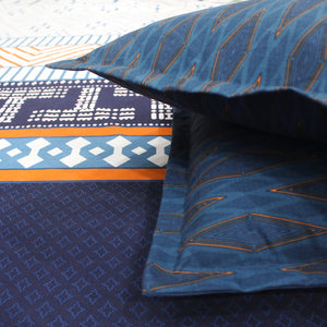 Geometrical Cotton Fitted Bedsheet(300 TC) -Multicolor online in India
