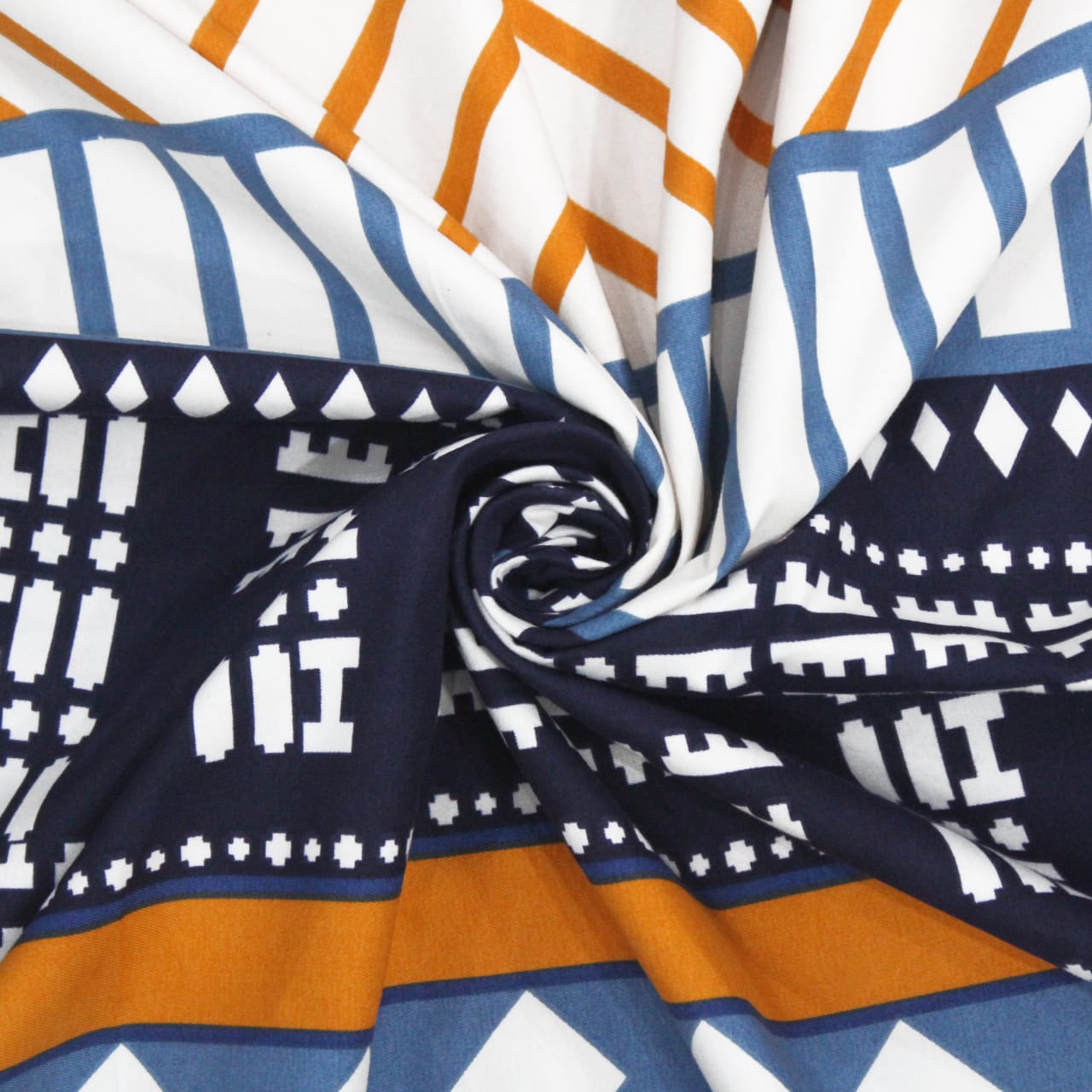 Geometrical Cotton Flat Bedsheet(300 TC) -Multicolor online in India