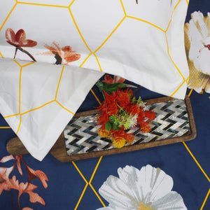 Floral Cotton Fitted Bedsheet(300 TC) -Multicolor online in India