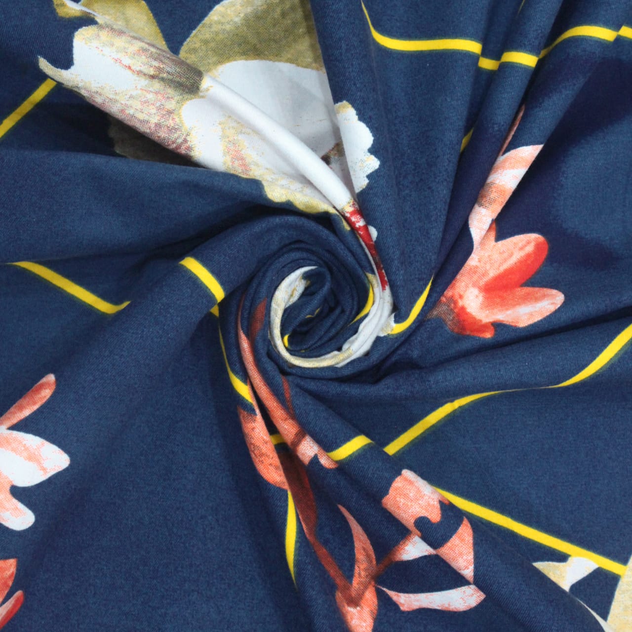 Floral Cotton Flat Bedsheet(300 TC) -Multicolor online in India