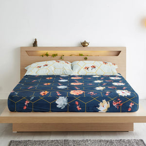 Floral Cotton Flat Bedsheet(300 TC) -Multicolor online in India