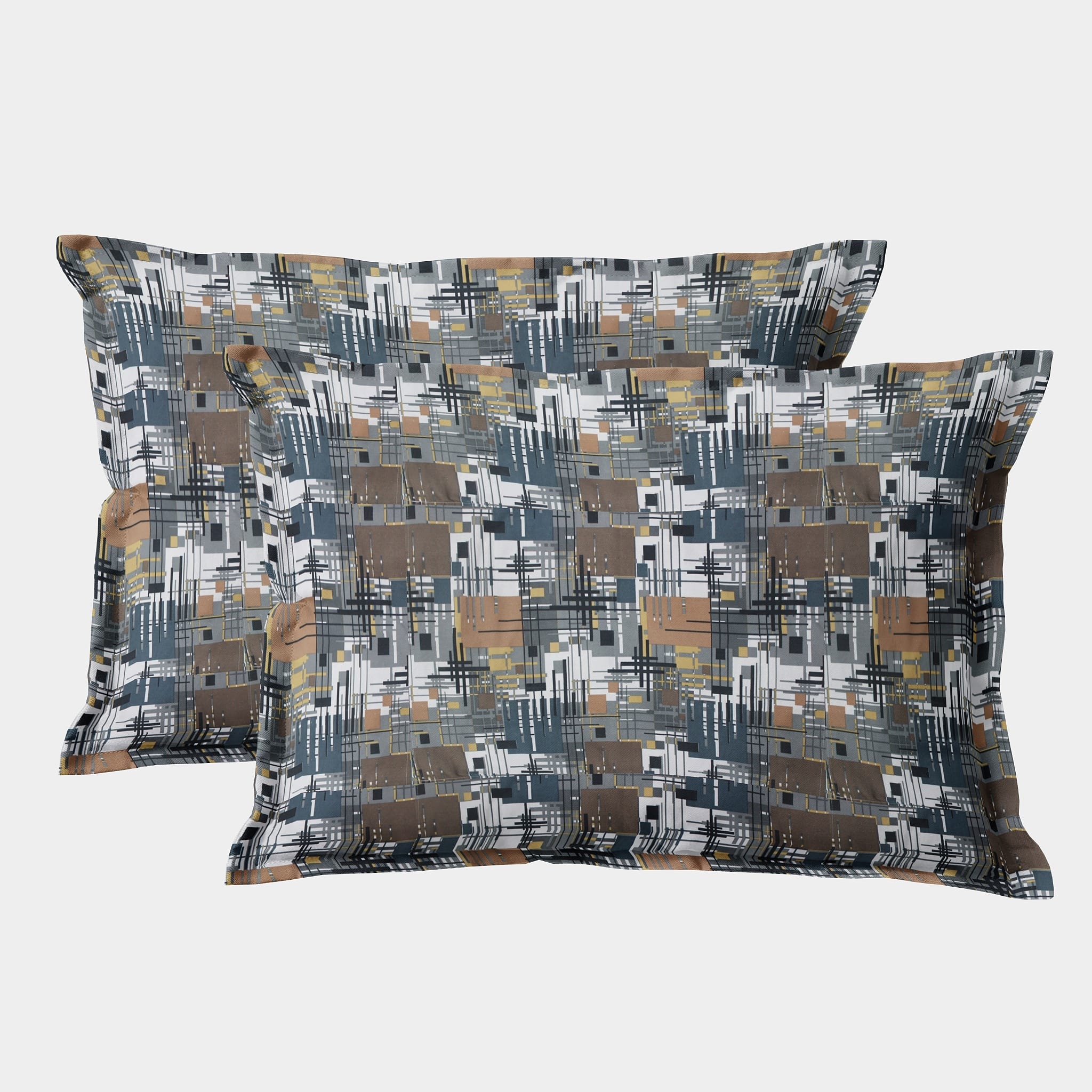 Geometrical Cotton Fitted Bedsheet(300 TC) -Multicolor online in India