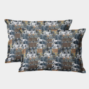 Geometrical Cotton Fitted Bedsheet(300 TC) -Multicolor online in India