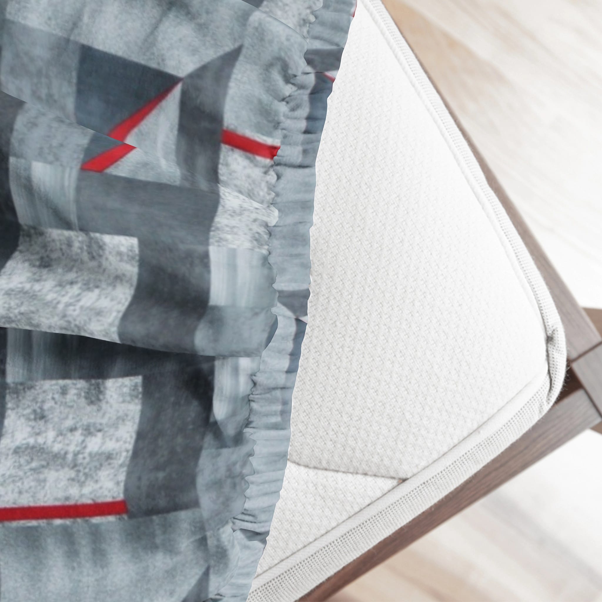 Geometrical Cotton Fitted Bedsheet(300 TC) -Multicolor online in India 