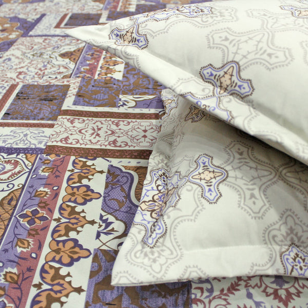 Abstract Cotton Fitted Bedsheet(300 TC) -Multicolor online in India 