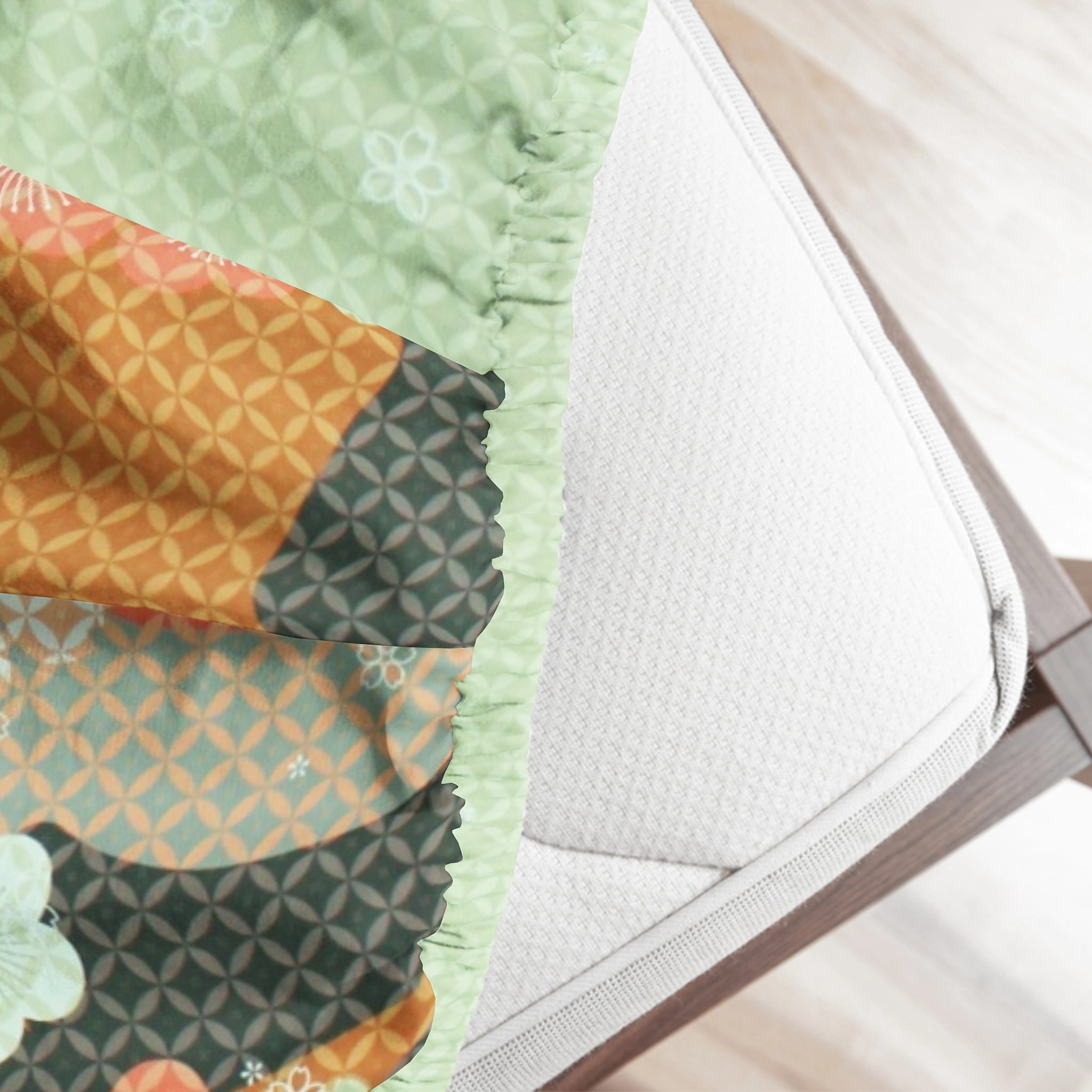 Floral Cotton Fitted Bedsheet(300 TC) -Multicolor online in India
