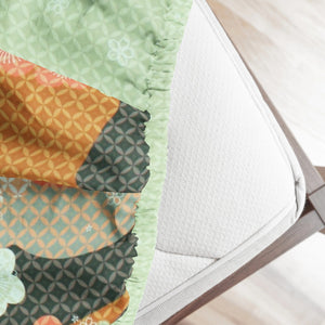 Floral Cotton Fitted Bedsheet(300 TC) -Multicolor online in India