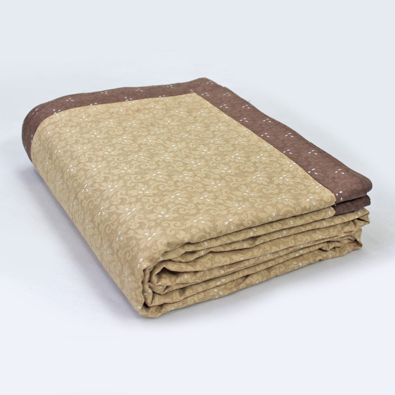 Pearl Texture Floral Print 300TC Cotton Dohar Comforter In Gold At Best Prices