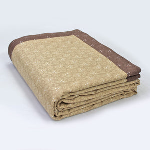 Pearl Texture Floral Print 300TC Cotton Dohar Comforter In Gold At Best Prices