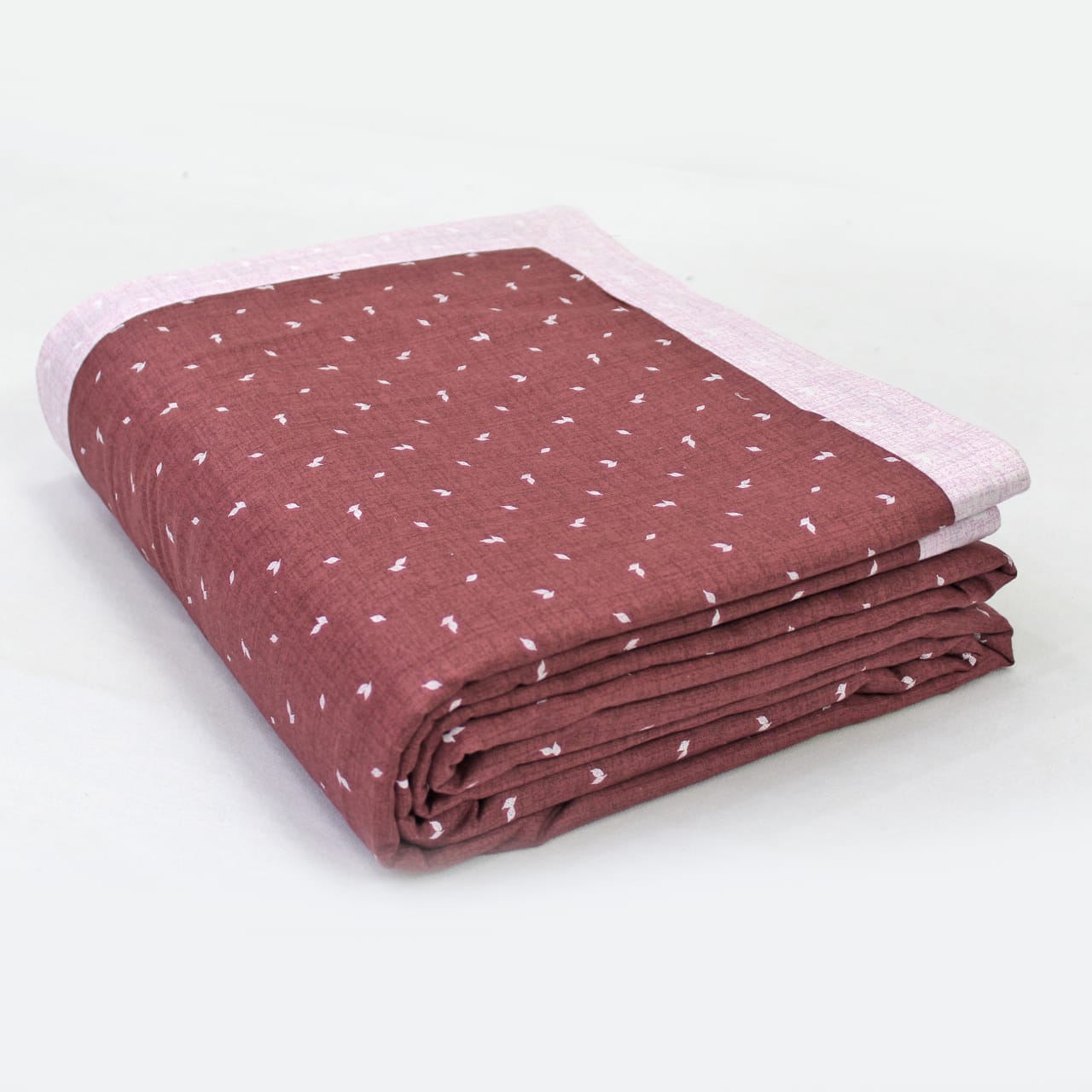 Pearl Texture Floral Print 300TC Cotton Dohar Comforter In Maroon At Best Prices