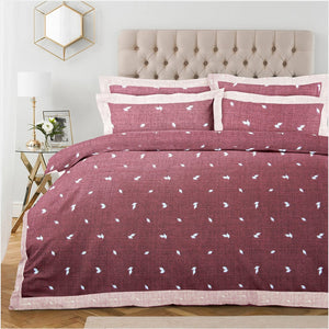 Pearl Texture Floral Print 300TC Cotton Dohar Comforter In Maroon At Best Prices