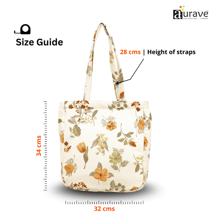 Shopper/Tote Bag, Mustard Size Guide