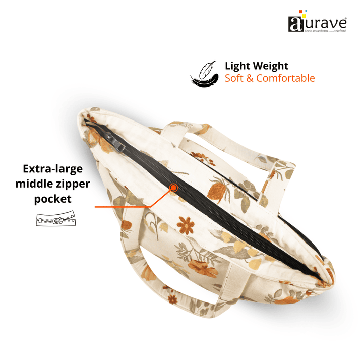 Extra Large Middle Zipper Pocket Shopper/Tote Bag, Mustard