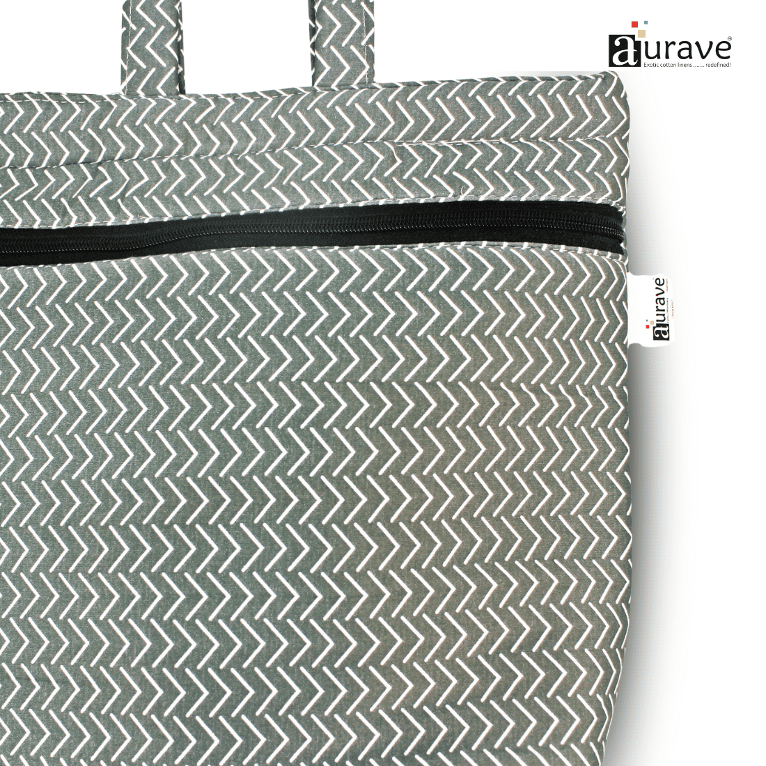 Close up View Premium Cotton Lightweight Eco-Friendly Shopper/Tote Bag, Grey