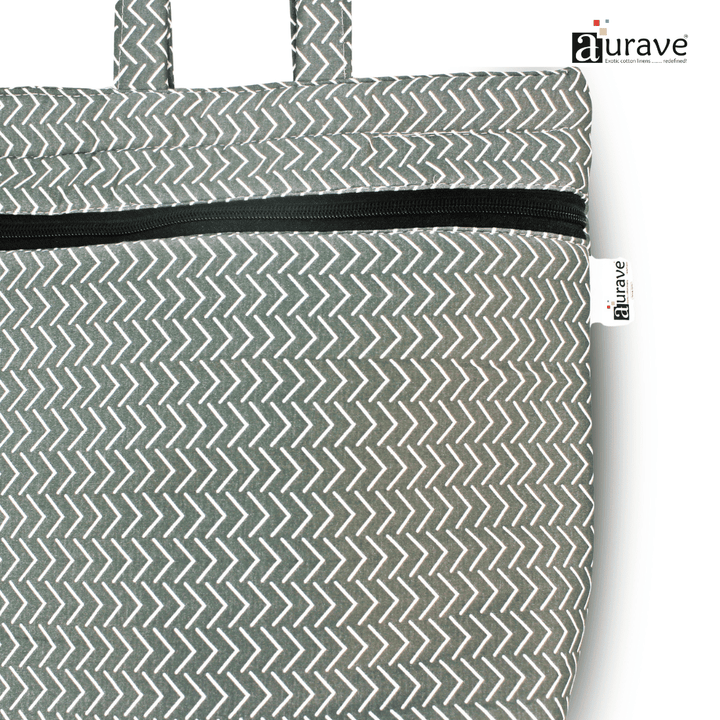 Close up View Premium Cotton Lightweight Eco-Friendly Shopper/Tote Bag, Grey