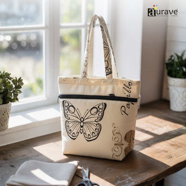 Premium Cotton Lightweight Eco-Friendly Shopper/Tote Bag, Cream