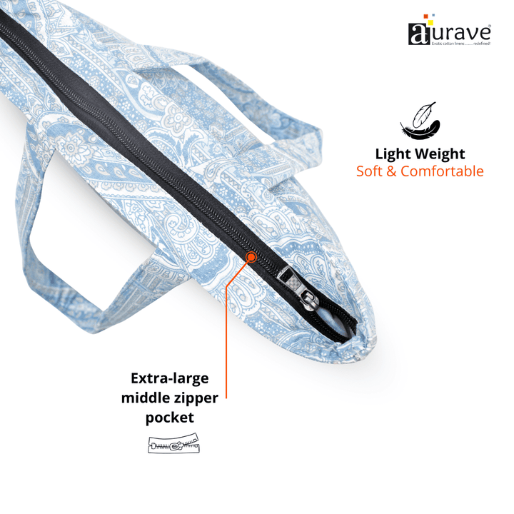 Shopper/Tote Bag, Blue bag with a black zipper 