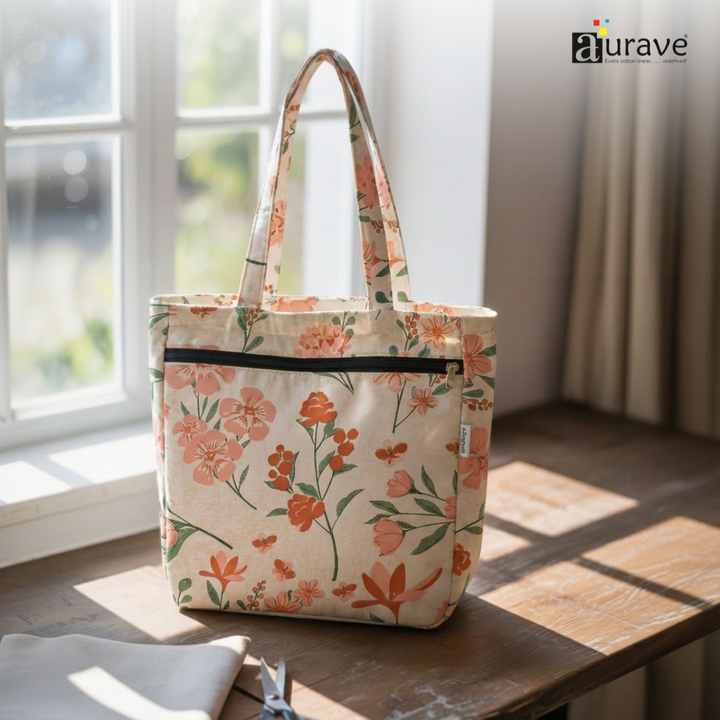 Premium Cotton Lightweight Eco-Friendly Shopper/Tote Bag, Peach