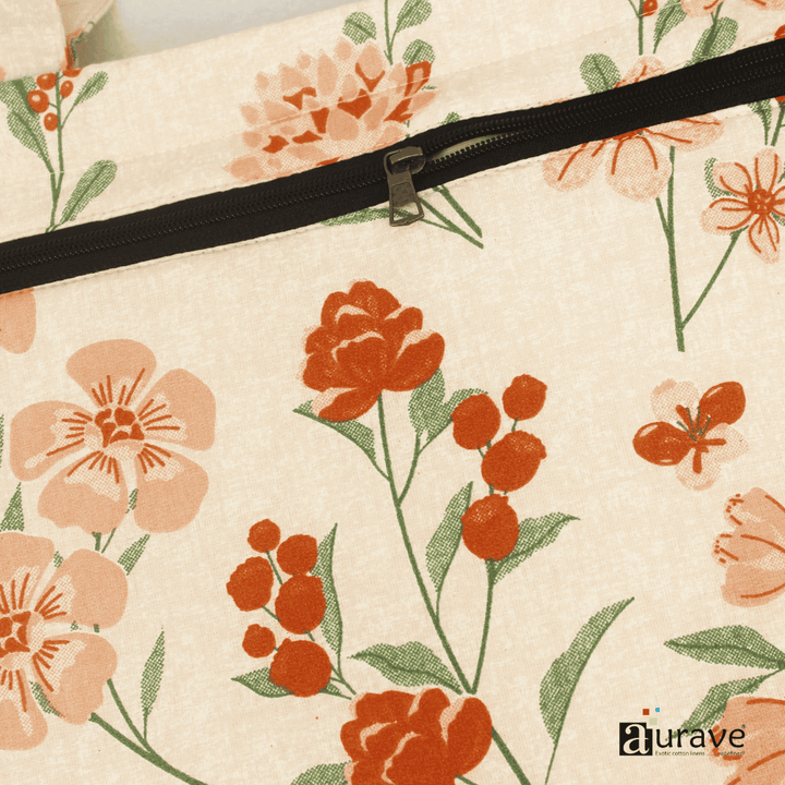 Close up View Cotton Lightweight Eco-Friendly Shopper/Tote Bag, Peach