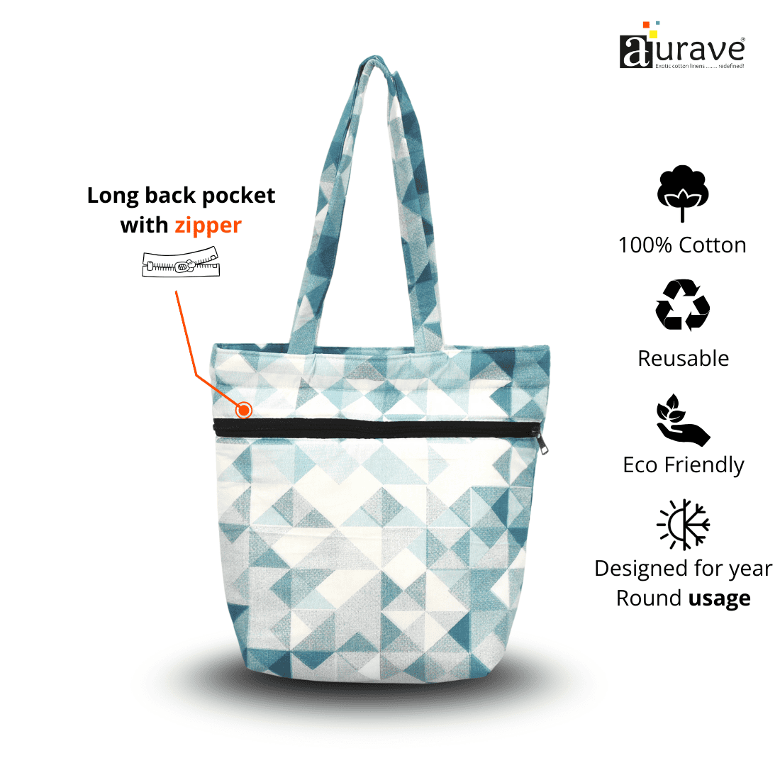 Premium Cotton Lightweight Eco-Friendly Shopper/Tote Bag, Sky Blue