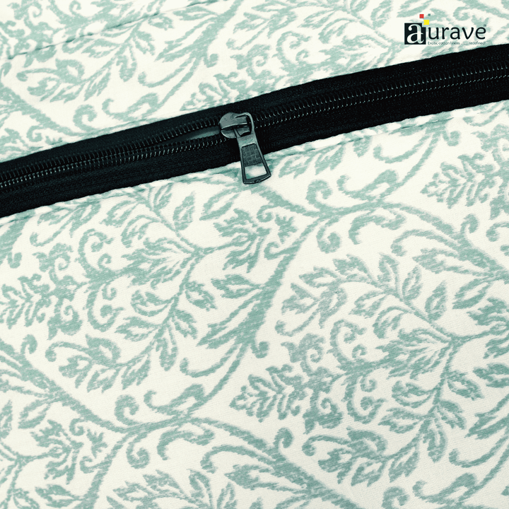 Close-up of a black zipper on Shopper/Tote Bag, Aqua