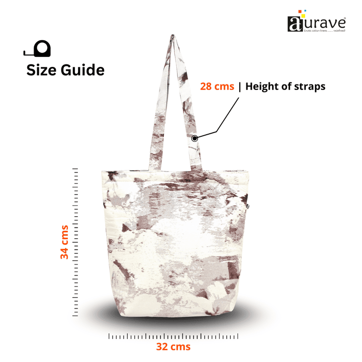 Shopper/Tote Bag, Rust
with size guide showing height of straps and dimensions 