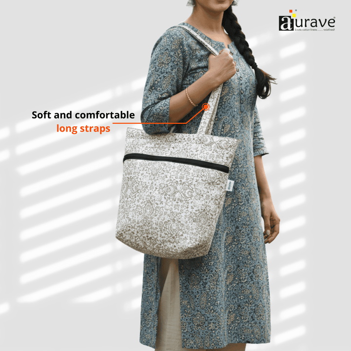 Woman holding a Shopper/Tote Bag