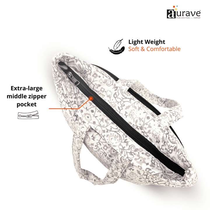 Shopper/Tote Bag with a middle zipper pocket 