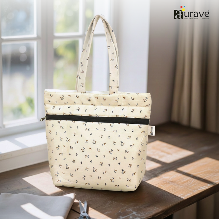 Premium Cotton Lightweight Eco-Friendly Shopper/Tote Bag, Cream
