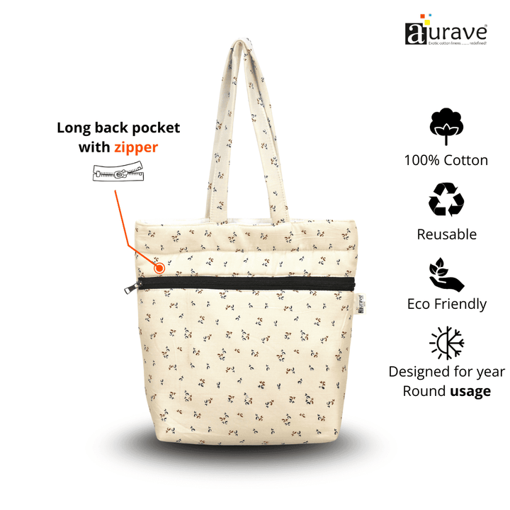 Premium Cotton Lightweight Eco-Friendly Shopper/Tote Bag, Cream