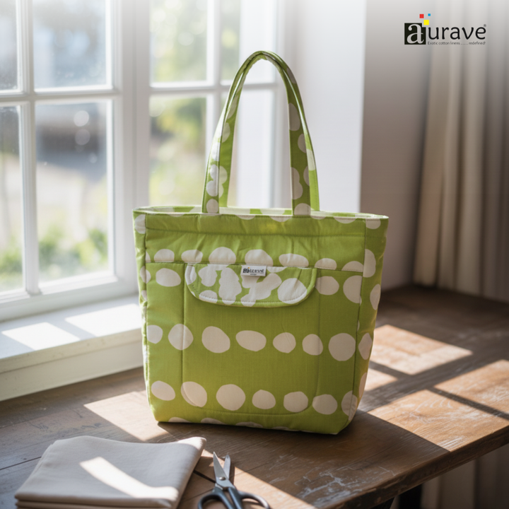 Premium Cotton Lightweight Eco-Friendly Shopper/Tote Bag, Green