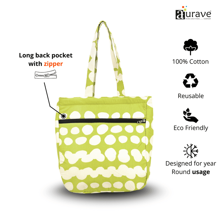 Premium Cotton Lightweight Eco-Friendly Shopper/Tote Bag, Green