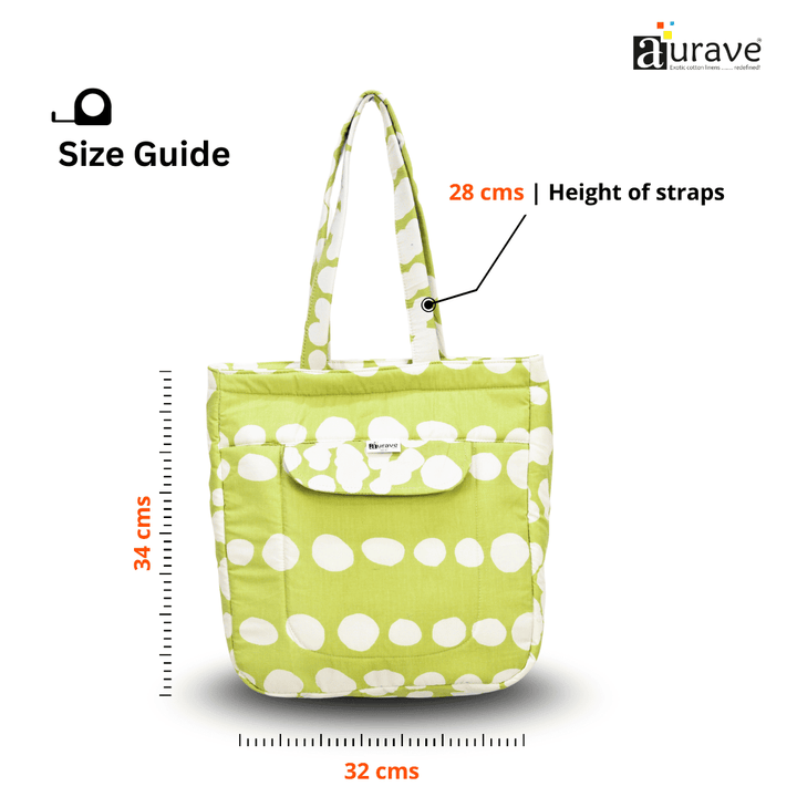 Size Guide Shopper/Tote Bag, Green