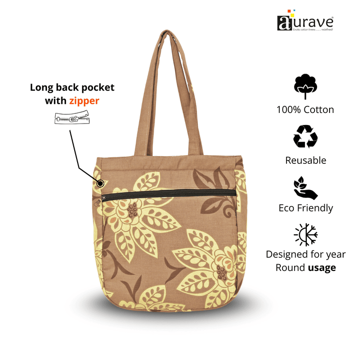 Shopper/Tote Bag Long back pocket with zipper